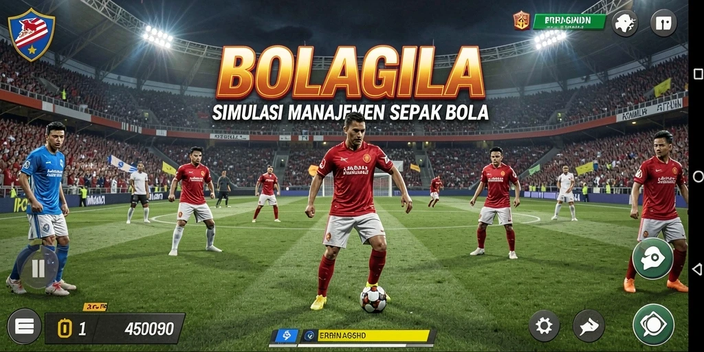 Tampilan gameplay BOLAGILA yang menarik dan mendebarkan.