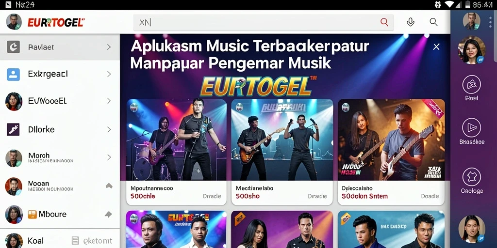 Screenshot utama EUROTOGEL menampilkan antarmuka yang interaktif untuk mendengarkan musik.