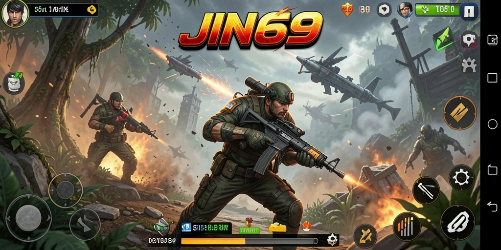 Tangkapan layar JIN69 menampilkan aksi pertarungan yang intens.