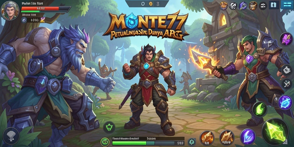 Tampilan gameplay menarik dengan aksi seru di MONTE77.