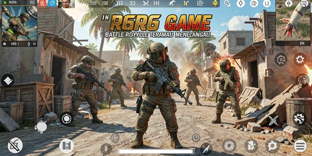 Gameplay R6R6 yang intens dalam pertarungan Battle Royale.