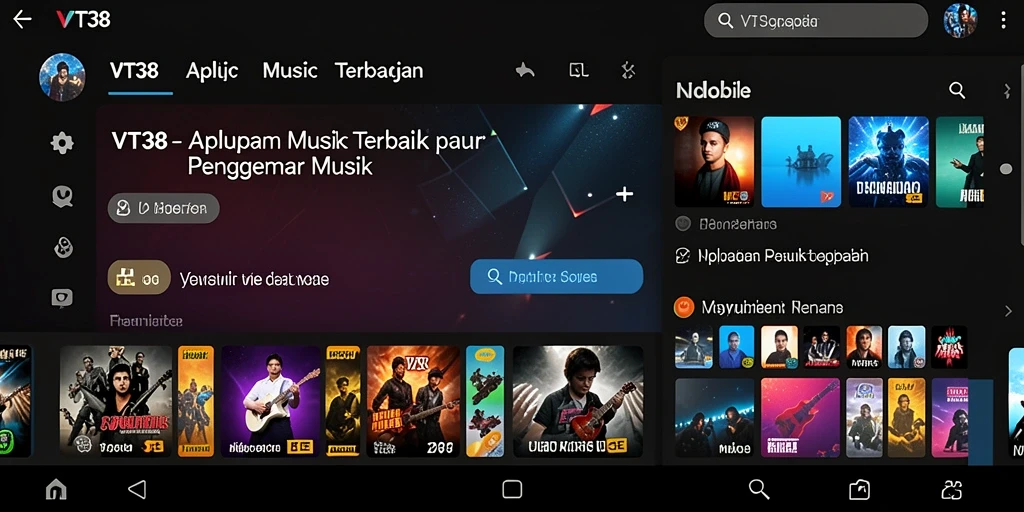 Screenshot gameplay VT38 menampilkan interaksi pengguna dengan musik.