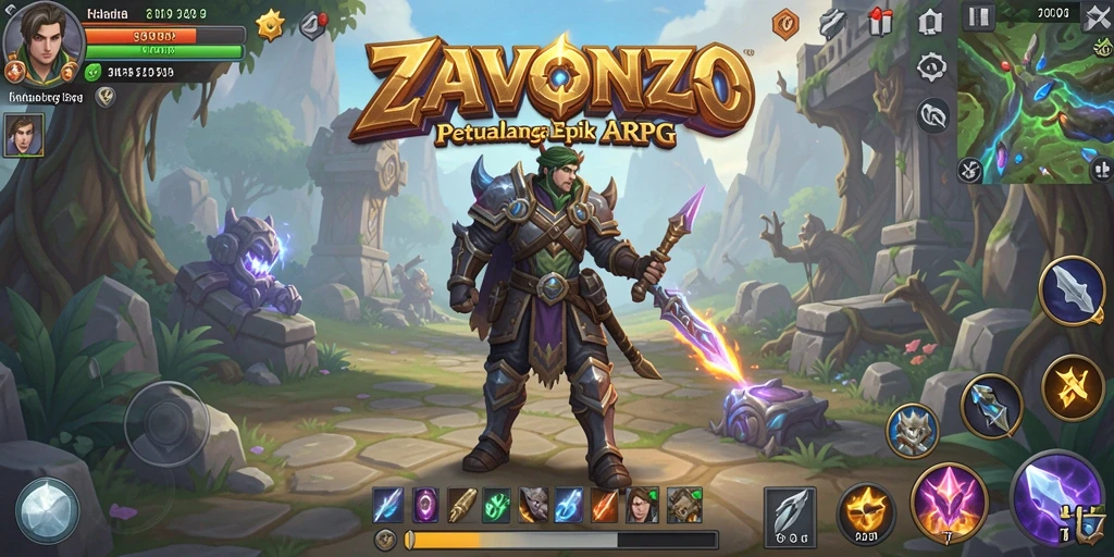 Tampilan gameplay ZAVONZO yang menampilkan aksi seru dalam petualangan ARPG.